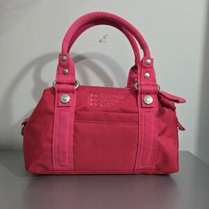 GEORGE GINA & LUCY 'MIC MAC' Hot Pink Nylon Mini Tote Handbag Crossbody Bag